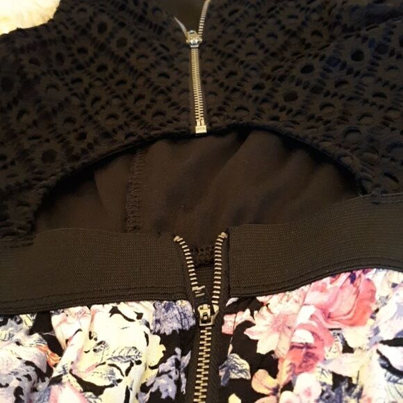 Xhilaration romper Black eyelet tank with elastic waistband Size S/P - Picture 7 of 16